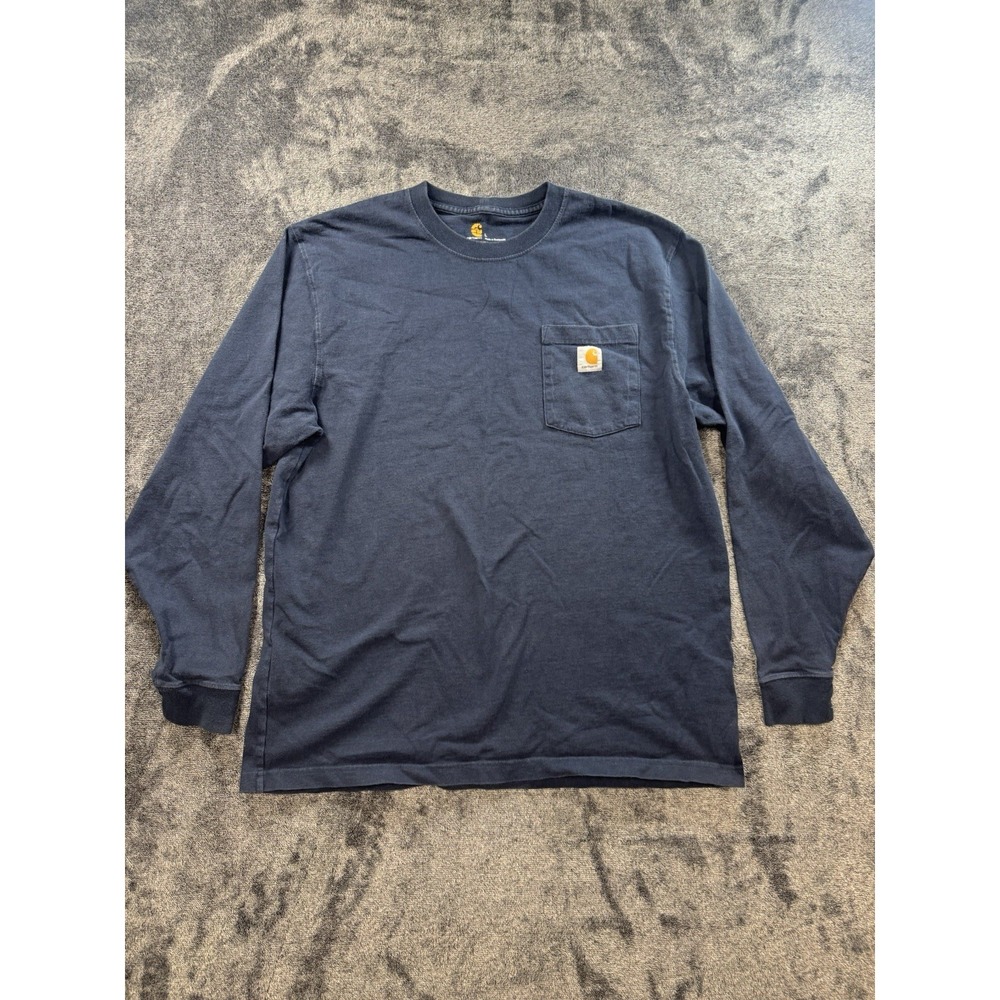 Carhartt Men's Long Sleeve Size L Original Fit Dark Navy Blue